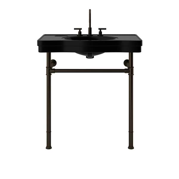 Charles Oil Rubbed Bronze 36" Single Console with Black Ceramic Top