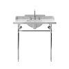 Napoleon Polished Nickel 36" Single Console with White Marble Top Rectangle Sink and Side Splash
