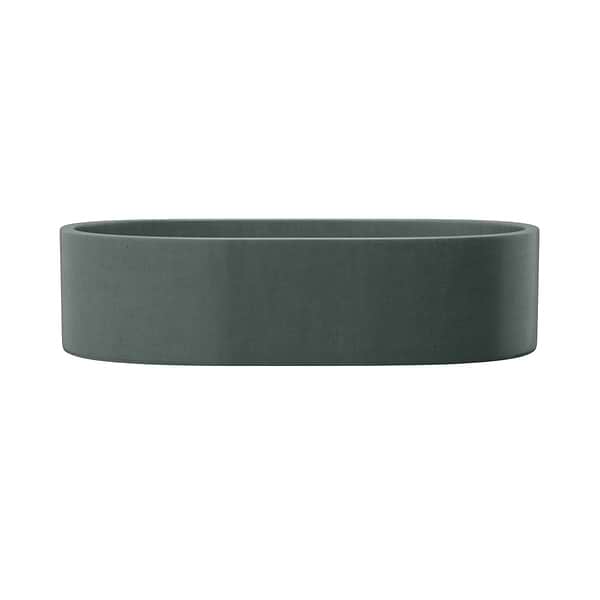 Parro Forest Green 18" Concrete Oval Floating Sink by mudd.concrete
