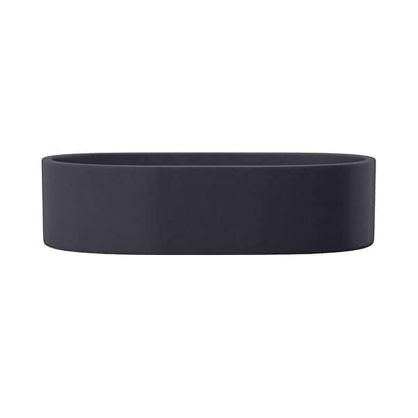 Parro Midnight Black 18" Concrete Oval Floating Sink by mudd.concrete