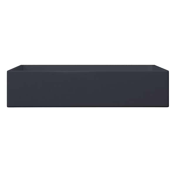 Jeker Midnight Black 21" Concrete Rectangle Floating Sink by mudd.concrete