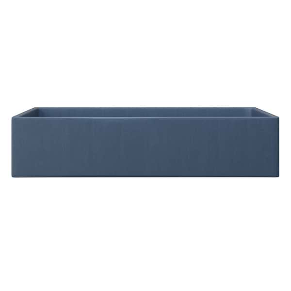 Jeker Denim Blue 21" Concrete Rectangle Floating Sink by mudd.concrete