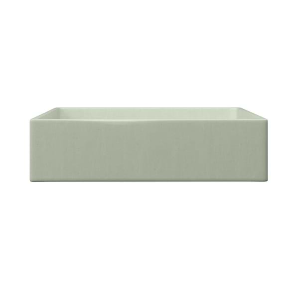 Yarra Thyme Green 16" Concrete Square Floating Sink by mudd.concrete