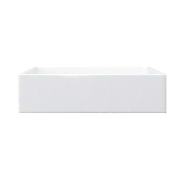 Yarra Cotton White 16" Concrete Square Floating Sink by mudd.concrete