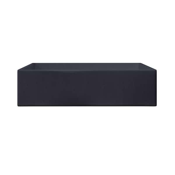 Yarra Midnight Black 16" Concrete Square Floating Sink by mudd.concrete