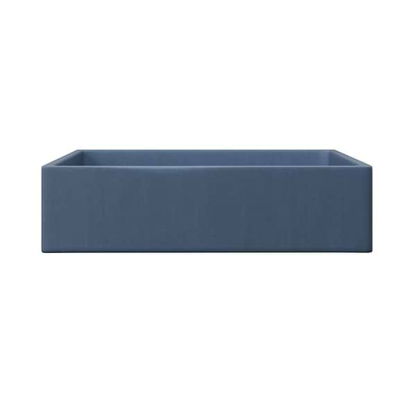 Yarra Denim Blue 16" Concrete Square Floating Sink by mudd.concrete