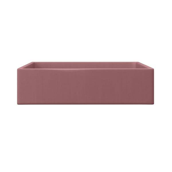 Yarra Berry Pink 16" Concrete Square Floating Sink by mudd.concrete