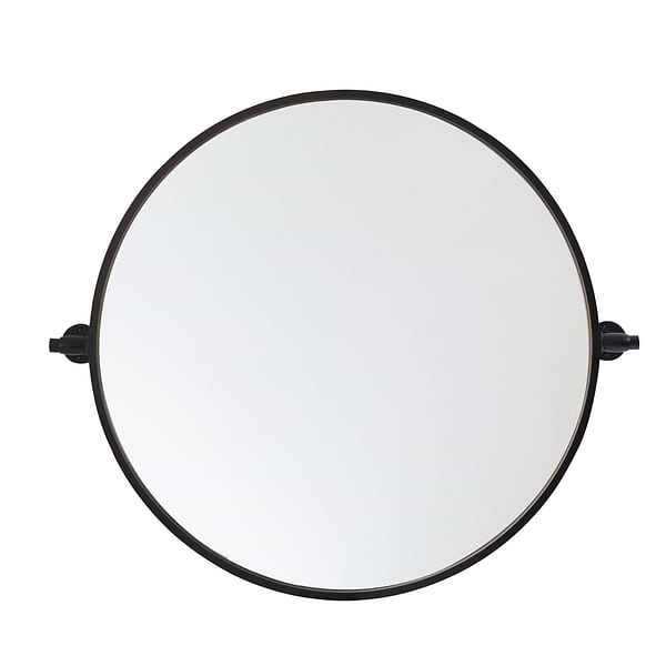 Liora Matte Black 24" Round Tilt Mirror