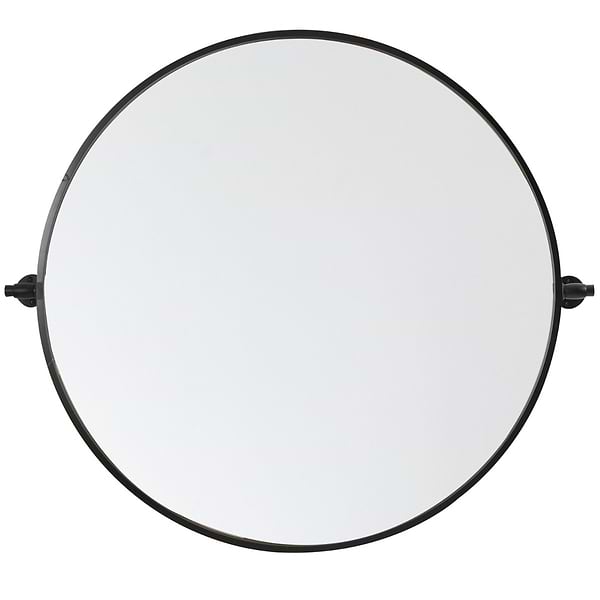 Liora Matte Black 30" Round Tilt Mirror