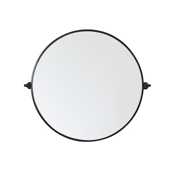 Liora Matte Black 30" Round Tilt Mirror