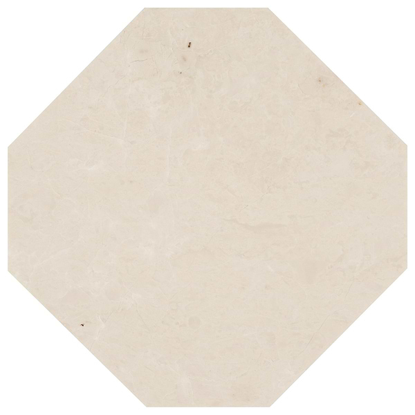 Alaris Crema Ella 12" Octagon with Black Silk and Earth Gray Dot Honed Marble Tile