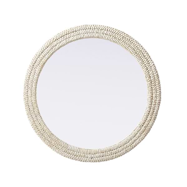 Marlis Ivory Corn Husk 36" Round Mirror