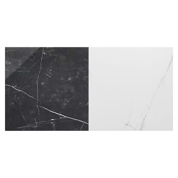 Fortunato Calacatta White and Nero Marquina Black 12x12 Polished Porcelain Checkerboard Tile