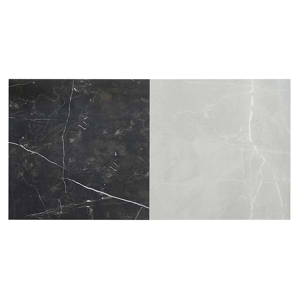 Fortunato Amani Gray and Nero Marquina Black 12x12 Matte Porcelain Checkerboard Tile