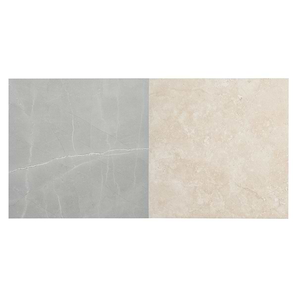 Fortunato Marfil Beige and Amani Gray 12x12 Matte Porcelain Checkerboard Tile