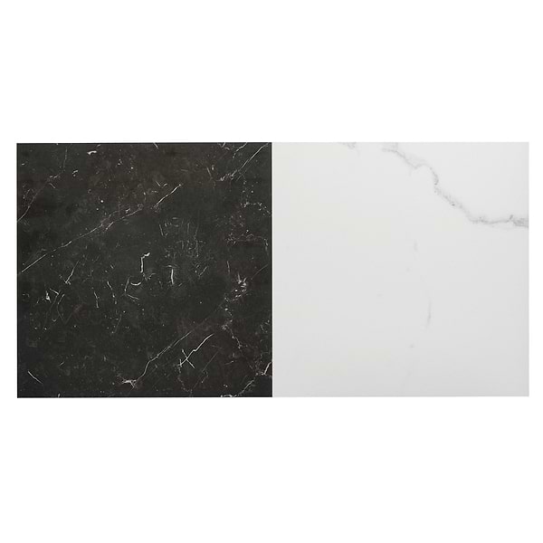 Fortunato Calacatta White and Nero Marquina Black 12x12 Matte Porcelain Checkerboard Tile
