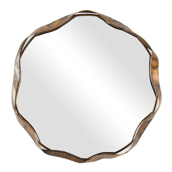 Nara Bronze 41" Wavy Round Mirror