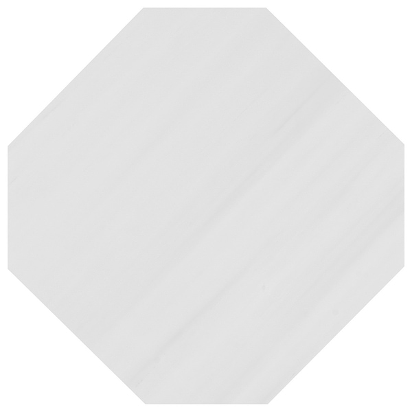 Alaris Glacier White 12" Octagon with Black Silk and Earth Gray Dot Honed Marble Tile