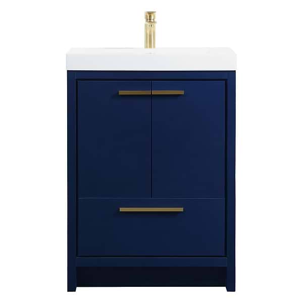 Ember Blue 24" Single Vanity with White Solid Surface Top