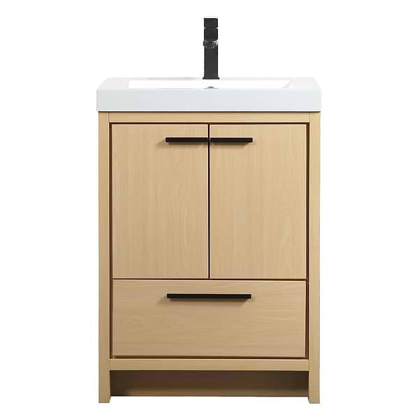 Ember Maple 24" Single Vanity with White Solid Surface Top