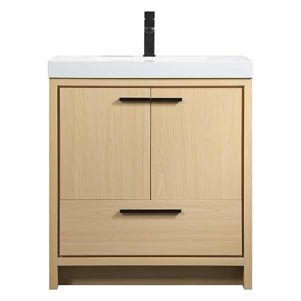 Ember Maple 30" Single Vanity with White Solid Surface Top