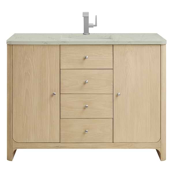 James Martin Vanities Gracyn Driftwood 48" Single Vanity with Victorian Silver Quartz Top