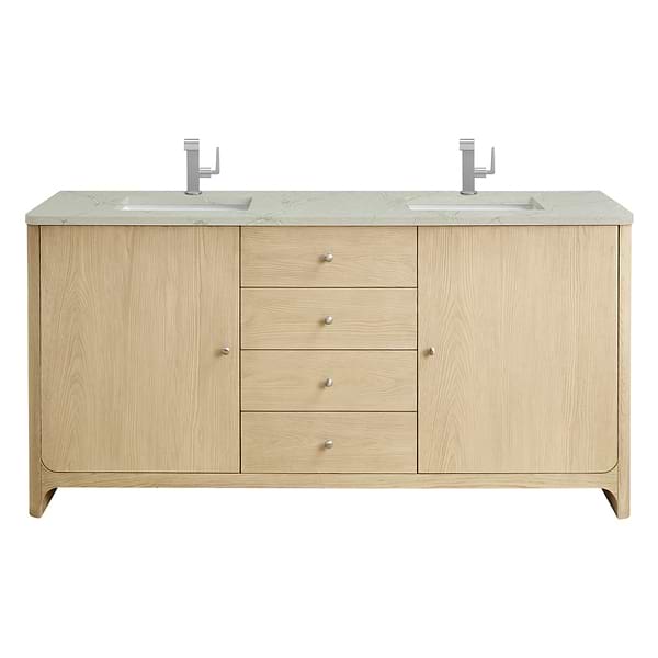 James Martin Vanities Gracyn Driftwood 72" Double Vanity with Victorian Silver Quartz Top