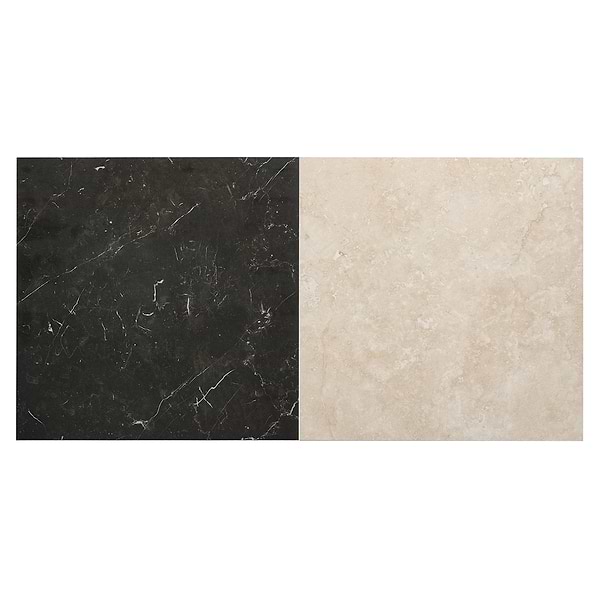 Fortunato Marfil Beige and Nero Marquina 12x12 Matte Porcelain Checkerboard Tile