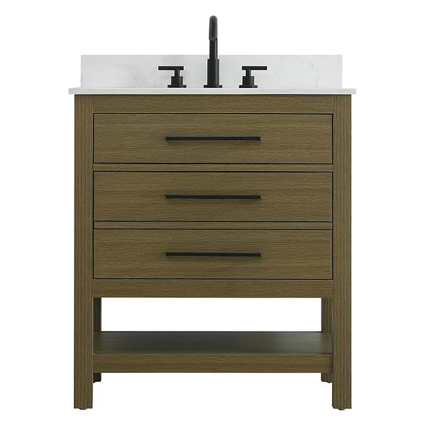 Carson Chestnut Brown 30" Single Vanity with Cultured Marble Top