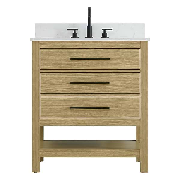 Carson Honey Brown 30" Single Vanity with Cultured Marble Top