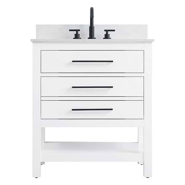 Carson White 30" Single Vanity with Cultured Marble Top
