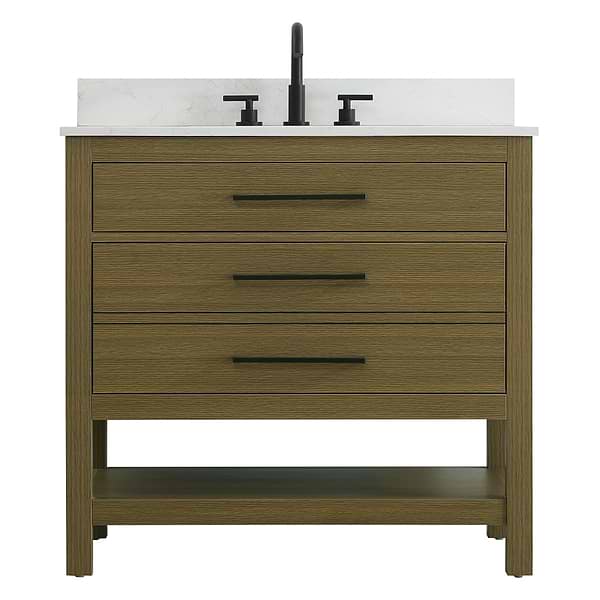 Carson Chestnut Brown 36" Single Vanity with Cultured Marble Top