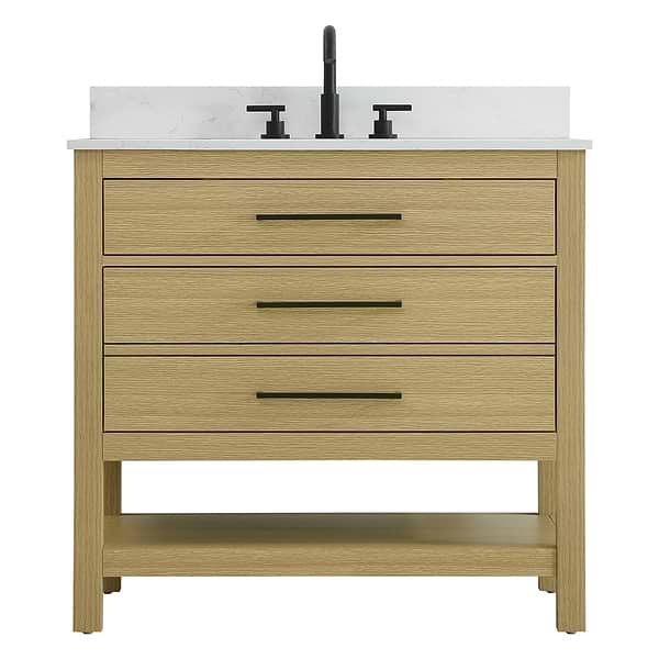 Carson Honey Brown 36" Single Vanity with Cultured Marble Top