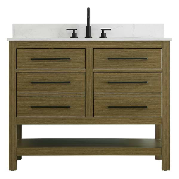Carson Chestnut Brown 42" Single Vanity with Cultured Marble Top
