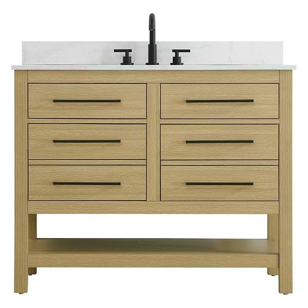 Carson Honey Brown 42" Single Vanity with Cultured Marble Top