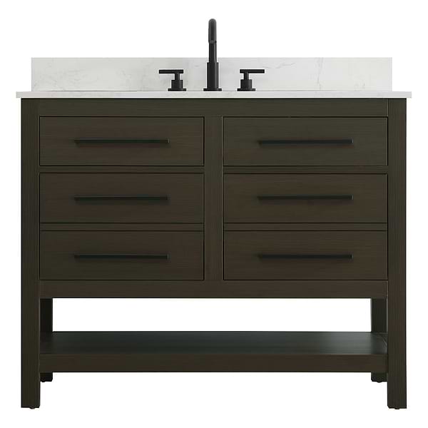 Carson Mocha Brown 42" Single Vanity with Cultured Marble Top