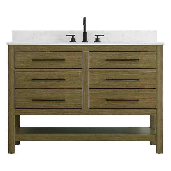 Carson Chestnut Brown 48" Single Vanity with Cultured Marble Top