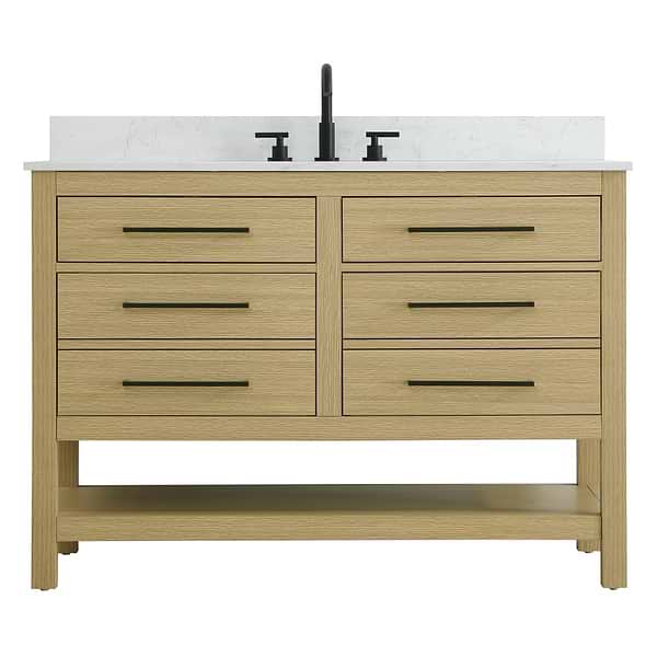 Carson Honey Brown 48" Single Vanity with Cultured Marble Top
