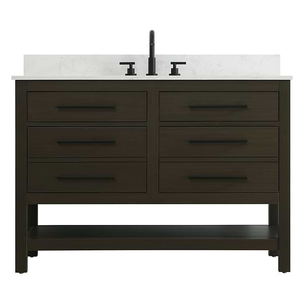 Carson Mocha Brown 48" Single Vanity with Cultured Marble Top