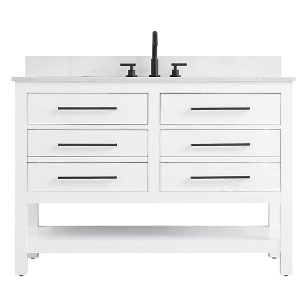 Carson White 48" Single Vanity with Cultured Marble Top