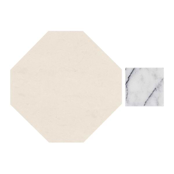 Alaris Simena 8" Octagon with Lilac Dot Tumbled Limestone and Marble Tile