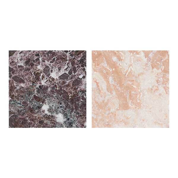 Alaris Simena 8" Octagon with Bellini and Rosso Levanto Dot Tumbled Limestone and Marble Tile