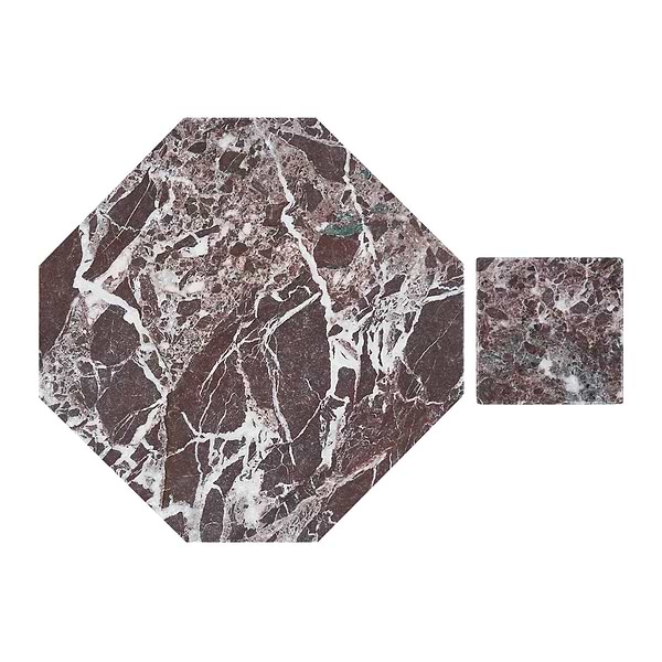 Alaris Rosso Levanto 8" Octagon with Rosso Levanto Dot Tumbled Marble Tile