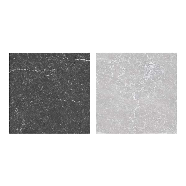 Alaris Rosso Levanto 8" Octagon with Black Silk and Earth Gray Dot Tumbled Marble Tile