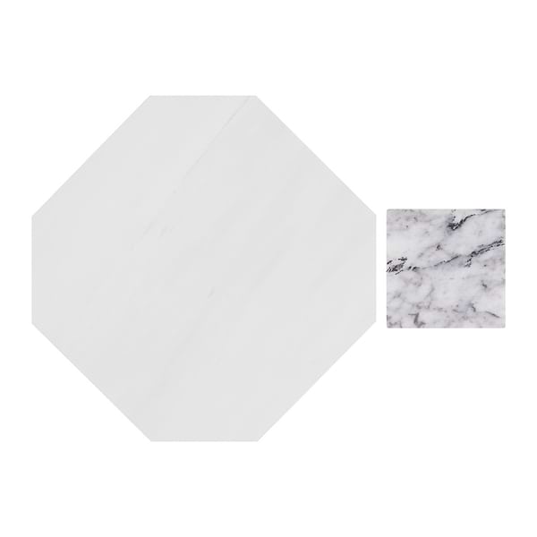 Alaris Glacier White 12" Octagon with Lilac Dot Honed Marble Tile