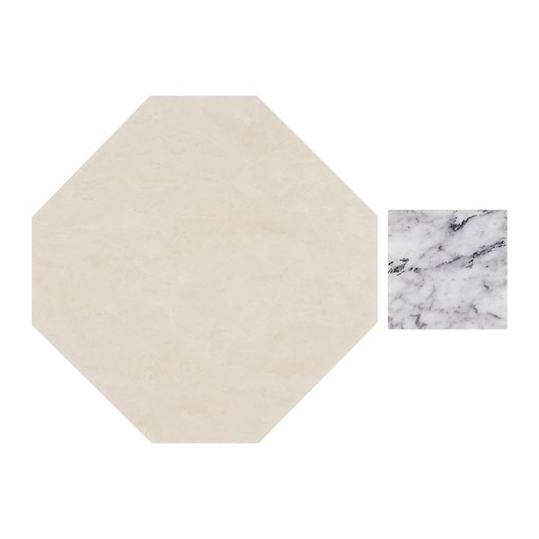 Alaris Crema Ella 12" Octagon with Lilac Dot Honed Marble Tile