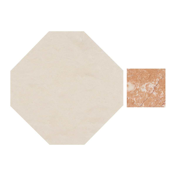 Alaris Crema Ella 12" Octagon with Bellini Dot Honed Marble Tile