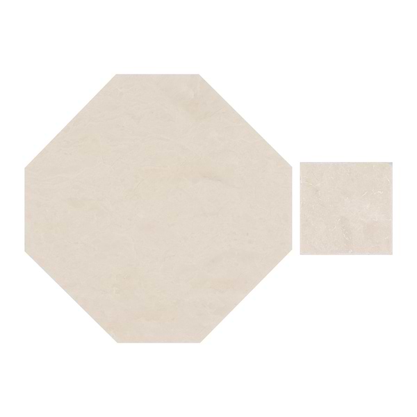 Alaris Crema Ella 12" Octagon with Crema Ella Dot Honed Marble Tile