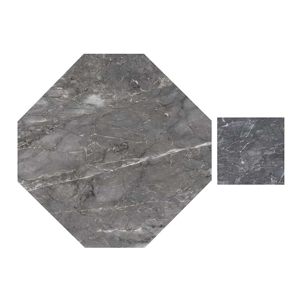 Alaris Lovina Gray 12" Octagon with Lovina Gray Dot Honed Marble Tile