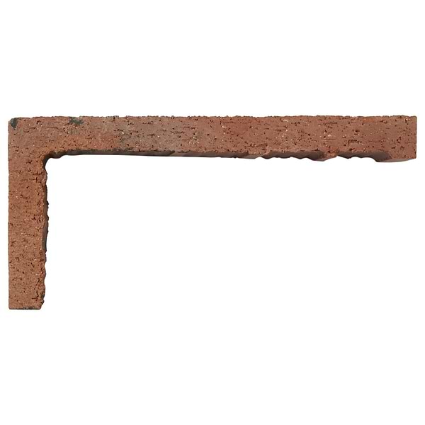 Brownstone Flashed Red 2x7 Textured Wire Cut Clay Thin Brick Corner